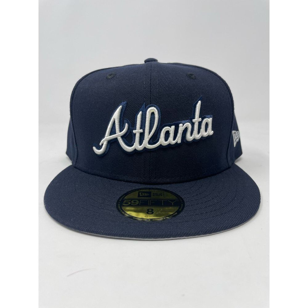 59Fifty Atlanta‎ Braves City Script New Era Fitted Hat Men's Size 8 Brand New